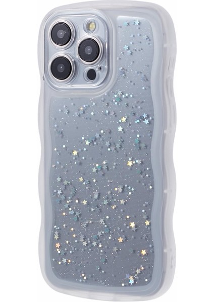 Apple iPhone13 Pro Case Glitter Stars Için Jtw Serisi Tpu Wavy Edge-White ile Telefon Kapağı (Yurt Dışından)