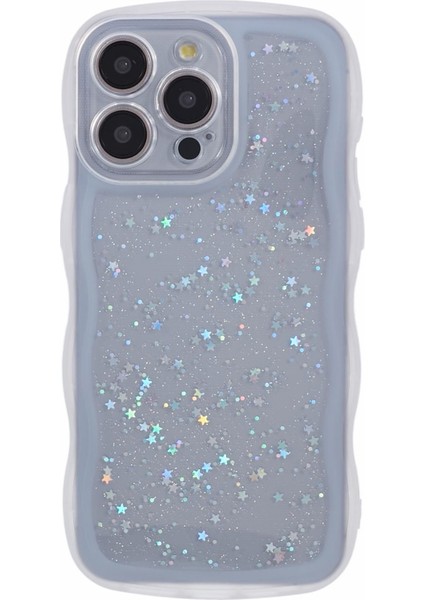 Apple iPhone13 Pro Case Glitter Stars Için Jtw Serisi Tpu Wavy Edge-White ile Telefon Kapağı (Yurt Dışından)