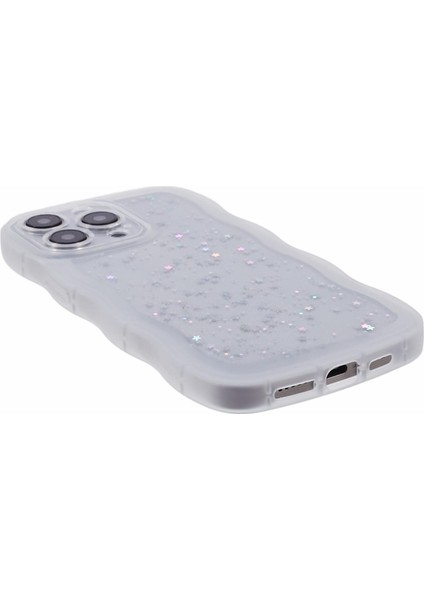 Apple iPhone13 Pro Case Glitter Stars Için Jtw Serisi Tpu Wavy Edge-White ile Telefon Kapağı (Yurt Dışından)