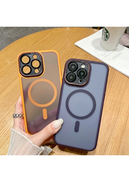 Apple iPhone14 Pro Max Case Için Magsafe Shockproof Tpu+Pc Telefon Kapak Yeşili ile Uyumlu (Yurt Dışından)
