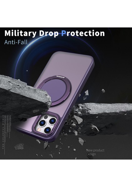 Magsafe Rotary Kickstand-Purple ile Uyumlu Apple iPhone11 Pro Max Manyetik Kılıf Için (Yurt Dışından)