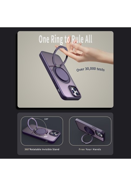 Magsafe Rotary Kickstand-Purple ile Uyumlu Apple iPhone11 Pro Max Manyetik Kılıf Için (Yurt Dışından)