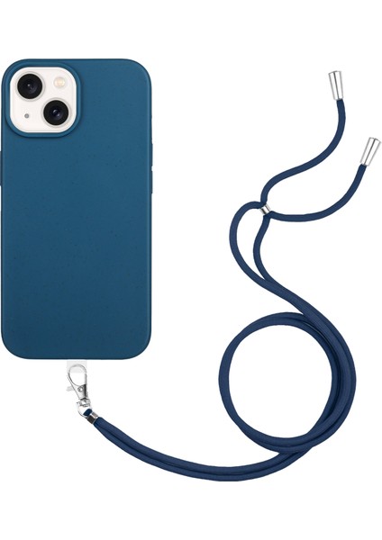 Apple iPhone14 Plus Case Için Çevre Dostu Biyobozunur Buğday Samanı+Tpu Telefon Koruyucu Kapak-Dark Mavi (Yurt Dışından)