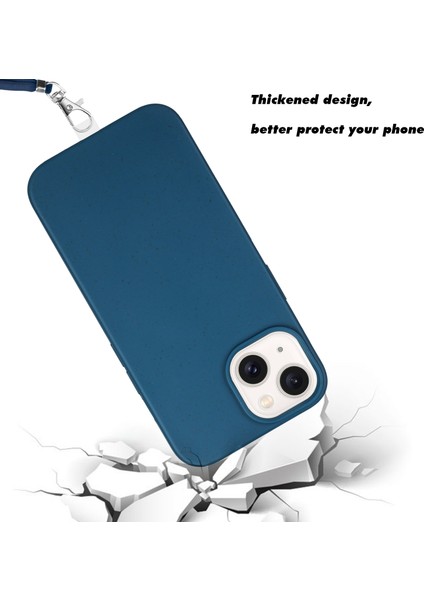 Apple iPhone14 Plus Case Için Çevre Dostu Biyobozunur Buğday Samanı+Tpu Telefon Koruyucu Kapak-Dark Mavi (Yurt Dışından) modelleri