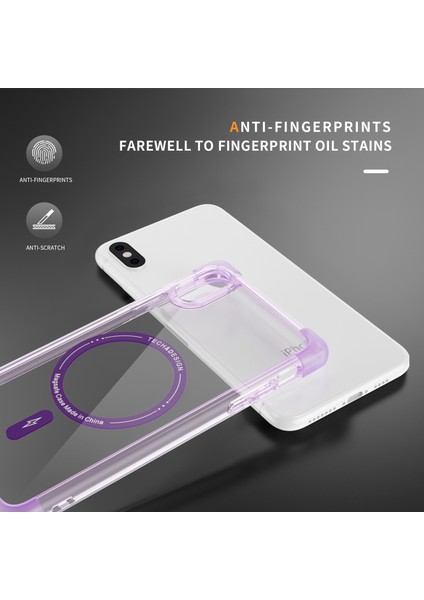 Apple iPhoneX/xs Için Ysm Takviyeli Köşeler Serisi Magsafe-Tökezleme Mor ile Uyumlu Manyetik Kılıf (Yurt Dışından)