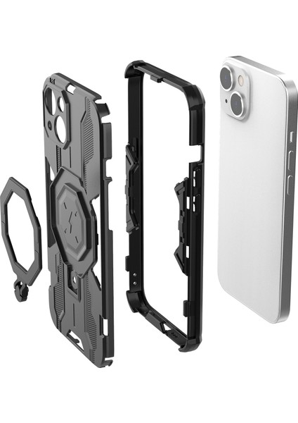 Apple iPhone14 Pc+Tpu Telefon Kasası Yüzüğü Kickstand Koruyucu Kapak-Siyah (Yurt Dışından) fiyatları