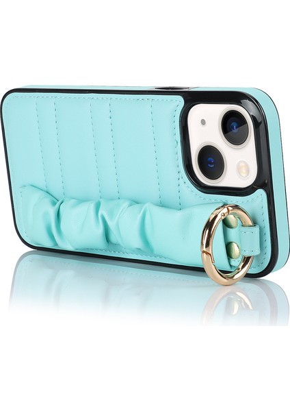 Apple iPhone14 Plus Için Güz Geçirmez Cep Telefonu Kılıfı Pileli Bileklik Pu Deri+Tpu Kapak Mavisi (Yurt Dışından) modelleri
