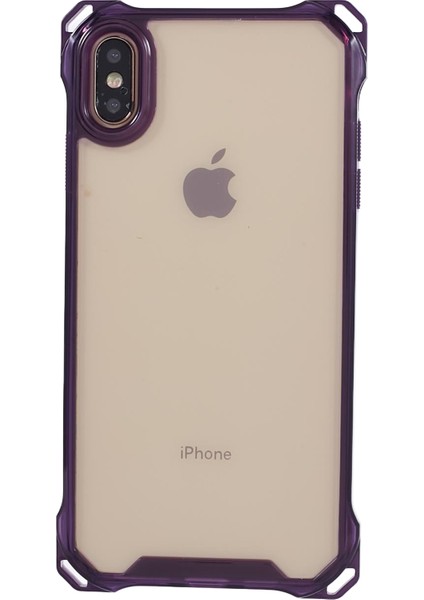 Apple iPhoneX/xs 5.8 Inç Cep Telefonu Kasası Çizik Dirençli Tpu+Akrilik Kapak (Büyük Arka Lens Deliği) -Transparent Mor Için (Yurt Dışından)