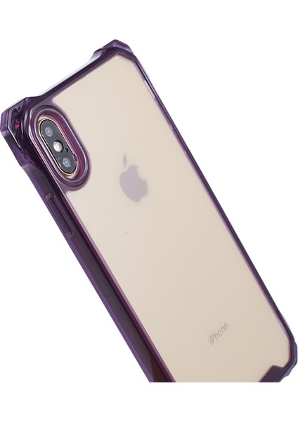 Apple iPhoneX/xs 5.8 Inç Cep Telefonu Kasası Çizik Dirençli Tpu+Akrilik Kapak (Büyük Arka Lens Deliği) -Transparent Mor Için (Yurt Dışından)
