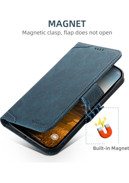Apple iPhone12 Pro Max Için 6,7 Inçlik Kasa Manyetik Kapalı Deri Telefon Kabuğu Magsafe-Mavi ile Uyumlu (Yurt Dışından) fırsatları