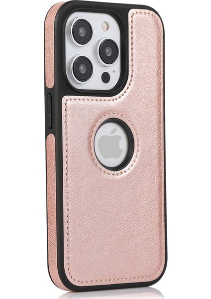 Apple iPhone13 Pro 6.1 Inç Için Slim Fit Pu Deri+Tpu Düz Renk Tasarım Telefon Koruyucu Golü Altın (Yurt Dışından)