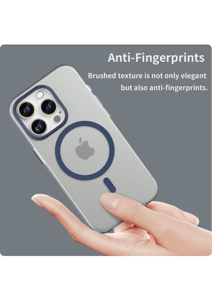 Apple iPhone14 Pro Max Için Manyetik Kasa Magsafe Mat Yaygın Mat Geri Kapak-Dark Blue ile Uyumlu (Yurt Dışından) fırsatları