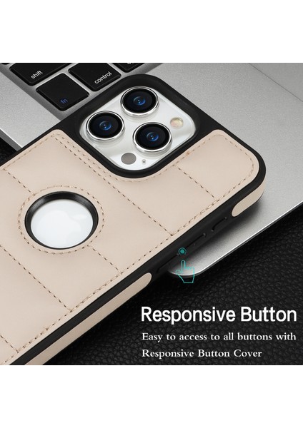 Apple iPhone13 Pro 6.1 Inç Cep Telefonu Kasası Logo Pencere Pu Deri+Tpu Arka Kapak (Yurt Dışından)