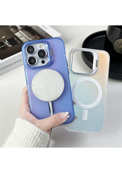 Apple iPhone12/12 Pro Case Camer Kickstand Imd Pc+Tpu Telefon Kapağı Magsafe-Black ile Uyumlu (Yurt Dışından)