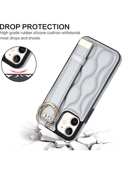 Apple iPhone12 Mini Case Wave Potu Pu+Tpu Kickstand Telefon Kapak Silver (Yurt Dışından)