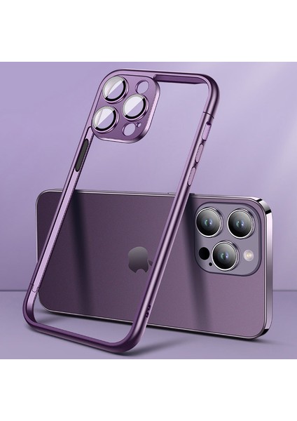 Apple iPhone14 Pro Case Hard Pc Slim Phone Tampon Kılıfı Pc Lens Film-Dark Purple (Yurt Dışından)