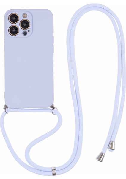 Apple iPhone13 Pro Case Için Long Lanyard-Light Mor ile Ka Tpu Fiber Astar Telefon Kapağı (Yurt Dışından)