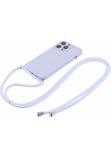 Apple iPhone13 Pro Case Için Long Lanyard-Light Mor ile Ka Tpu Fiber Astar Telefon Kapağı (Yurt Dışından)