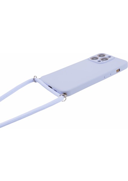 Apple iPhone13 Pro Case Için Long Lanyard-Light Mor ile Ka Tpu Fiber Astar Telefon Kapağı (Yurt Dışından)