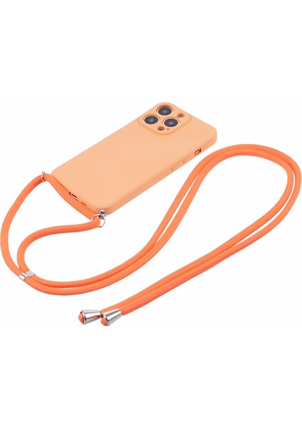 Apple iPhone13 Pro Case Için Long Lanyard-Orange ile Ka Tpu Fiber Astar Telefon Kapağı (Yurt Dışından)