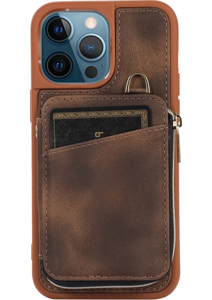 Apple iPhone12 Pro Max Imum Cep Telefon Kılıfı Strap Pu Deri+Tpu Kickstand Cover-Brown (Yurt Dışından) indirimleri