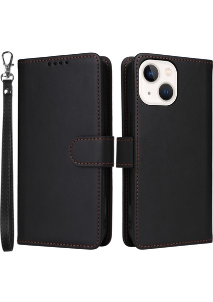 Apple iPhone14 Plus Kasa Için Çıkarılabilir 2-1'si Pu Deri Folyo Flip Cep Telefonu Kabuk-Black (Yurt Dışından)