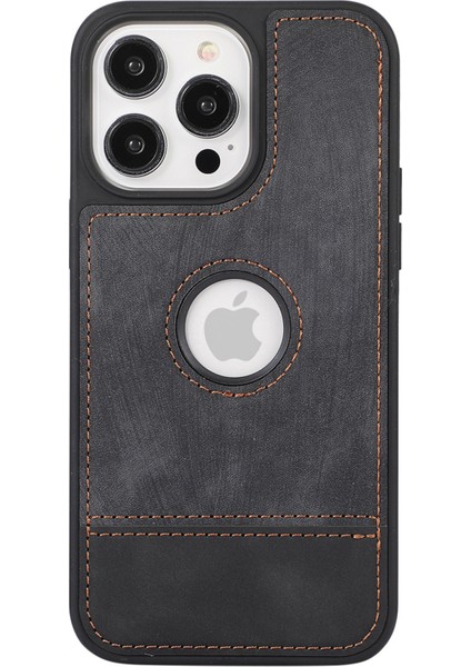 Apple iPhone13 Pro 6.1 Inç Cep Telefonu Kılıfı Ekleme Pu Deri+Tpu Şok Geçirmez Geri Kabuk Black (Yurt Dışından)