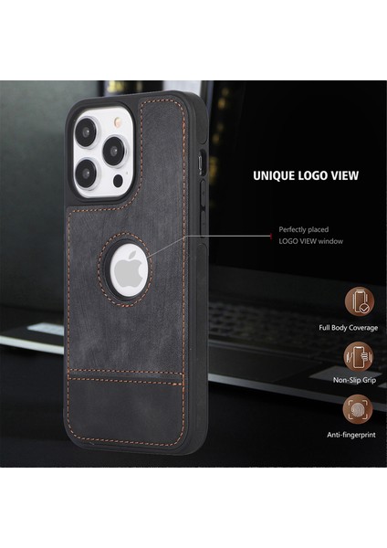 Apple iPhone13 Pro 6.1 Inç Cep Telefonu Kılıfı Ekleme Pu Deri+Tpu Şok Geçirmez Geri Kabuk Black (Yurt Dışından) fırsatları