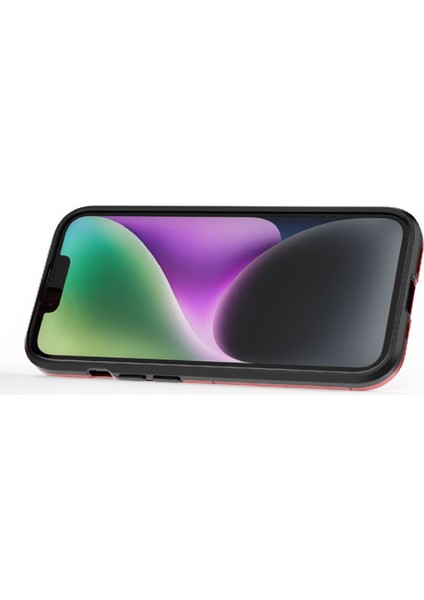 Apple iPhone15 Yüzük Tutucu Kickstand Sırt Örtüsü Tpu+Pc Şok Geçirmez Telefon Kasası-Kırmızı (Yurt Dışından) modelleri