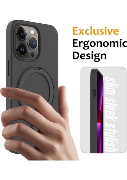 İPhone 14 Pro Max Kickstand Case PC+Silikon Kapağı Magsafe-Black Gray ile Uyumlu (Yurt Dışından) fiyatları