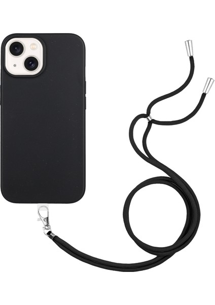 Apple iPhone13 Için 6.1 Inç Kasa Biyolojik Olarak Parçalanabilir Buğday Samanı+Tpu Tpu Liry-Black ile Telefon Kapağı (Yurt Dışından)