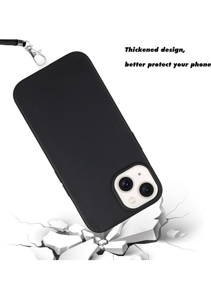 Apple iPhone13 Için 6.1 Inç Kasa Biyolojik Olarak Parçalanabilir Buğday Samanı+Tpu Tpu Liry-Black ile Telefon Kapağı (Yurt Dışından) modelleri