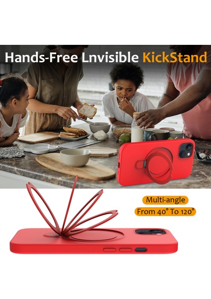 Apple iPhone14 Plus Kickstand Case Pc+Silikon Telefon Kapağı Magsafe-Red ile Uyumlu (Yurt Dışından) indirimleri