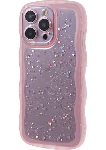 Apple iPhone12 Pro Max Case Epoxy Glitter Stars Için Jtw Serisi Tpu Kapak Pembe (Yurt Dışından)