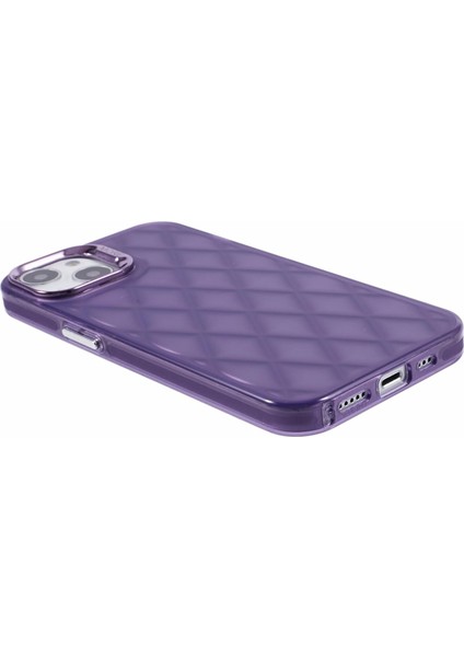 Apple iPhone14 Case 3D Rhombus Grid Elektraplama Şok Geçirmez Telefon Koruyucu-Mor (Yurt Dışından) indirimleri