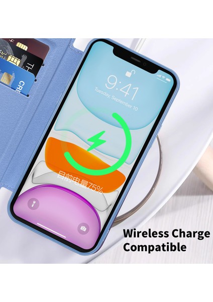 Apple iPhone11 Deri Kartı Tutucu Kılıfı Için Magsafe Rfıd ile Uyumlu Telefon Kapağı Lens Film-Brown (Yurt Dışından)