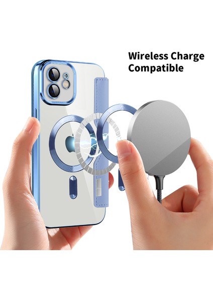 Apple iPhone11 Deri Kartı Tutucu Kılıfı Için Magsafe Rfıd ile Uyumlu Telefon Kapağı Lens Film-Brown (Yurt Dışından)