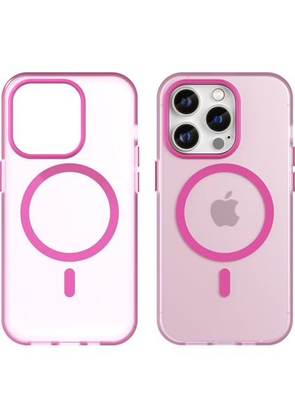Magsafe Mat Terregent Mat Geri Kapak Pembe ile Uyumlu Apple iPhone14 Pro Max Için Manyetik Kasa (Yurt Dışından)