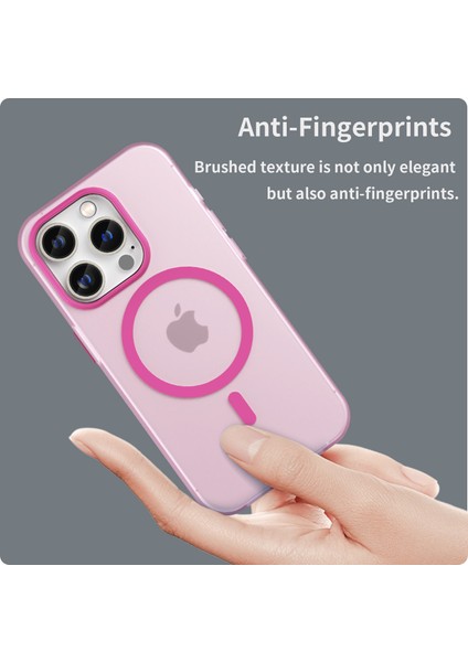 Magsafe Mat Terregent Mat Geri Kapak Pembe ile Uyumlu Apple iPhone14 Pro Max Için Manyetik Kasa (Yurt Dışından)