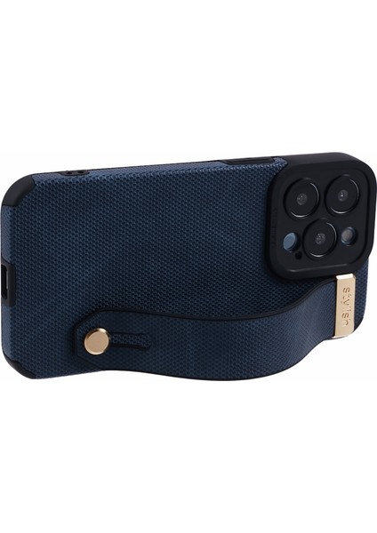 Apple iPhone13 Pro Case Kickstand Tasarım Için Morandi Stil Pu Deri Kaplı Tpu Kapak Mavisi (Yurt Dışından)