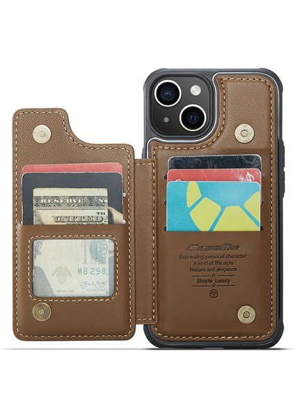 Apple iPhone14 Plus Case Rfıd Engelleme Pu+Tpu Cep Telefonu Kapak-Kahverengi (Yurt Dışından)