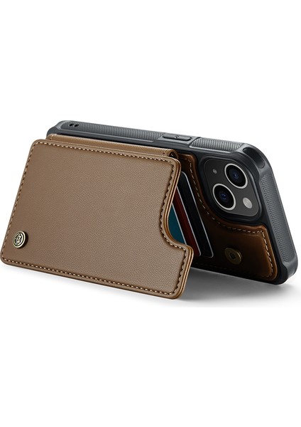 Apple iPhone14 Plus Case Rfıd Engelleme Pu+Tpu Cep Telefonu Kapak-Kahverengi (Yurt Dışından)