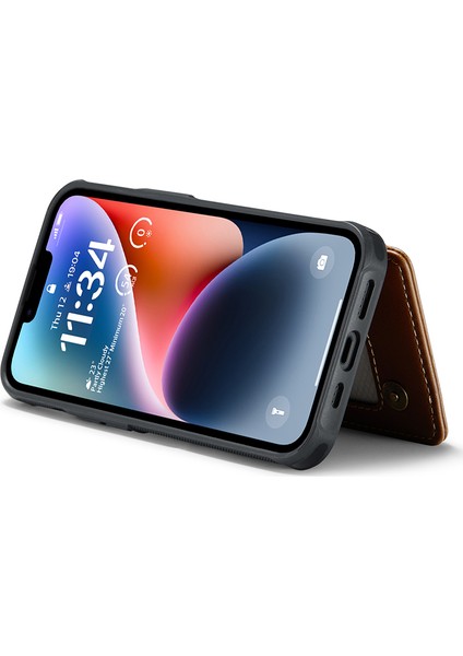 Apple iPhone14 Plus Case Rfıd Engelleme Pu+Tpu Cep Telefonu Kapak-Kahverengi (Yurt Dışından)