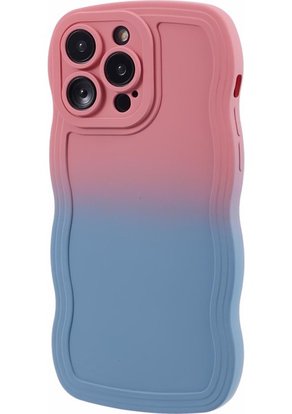 Apple iPhone12 Pro 6.1 Inçlik Kasa Yumuşak Tpu Wave Edge Akıllı Telefon Kapak-Pink+Gökyüzü Mavisi Için Jtw Serisi (Yurt Dışından)
