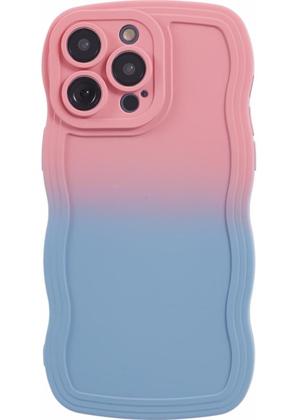 Apple iPhone12 Pro 6.1 Inçlik Kasa Yumuşak Tpu Wave Edge Akıllı Telefon Kapak-Pink+Gökyüzü Mavisi Için Jtw Serisi (Yurt Dışından)