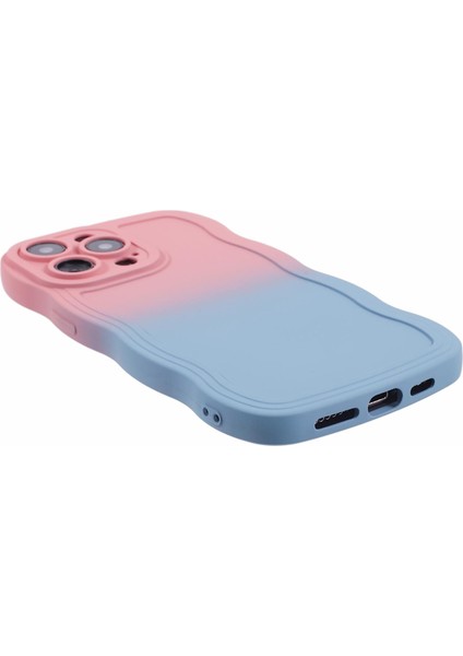 Apple iPhone12 Pro 6.1 Inçlik Kasa Yumuşak Tpu Wave Edge Akıllı Telefon Kapak-Pink+Gökyüzü Mavisi Için Jtw Serisi (Yurt Dışından)