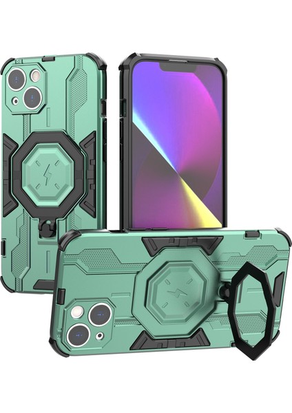 Apple iPhone14 Pc+Tpu Telefon Kasası Yüzüğü Kickstand Koruyucu Kapak Yeşili (Yurt Dışından) fırsatları
