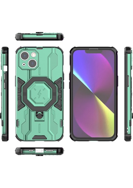 Apple iPhone14 Pc+Tpu Telefon Kasası Yüzüğü Kickstand Koruyucu Kapak Yeşili (Yurt Dışından) indirimleri