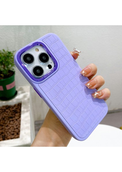Apple iPhone14 Pro Case Deri Kaplamalı Tpu+Pc Telefon Kapağı Elektruman Kamera Çerçevesi-Doğru (Yurt Dışından) modelleri