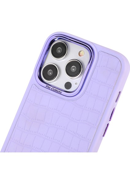 Apple iPhone14 Pro Case Deri Kaplamalı Tpu+Pc Telefon Kapağı Elektruman Kamera Çerçevesi-Doğru (Yurt Dışından) indirimleri